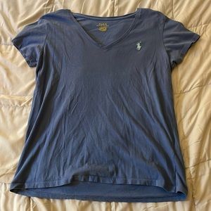 V-neck cut polo T-shirt size large